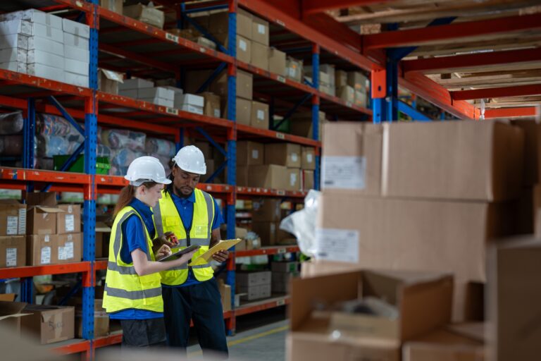 Inside a third party logistics distribution centre.